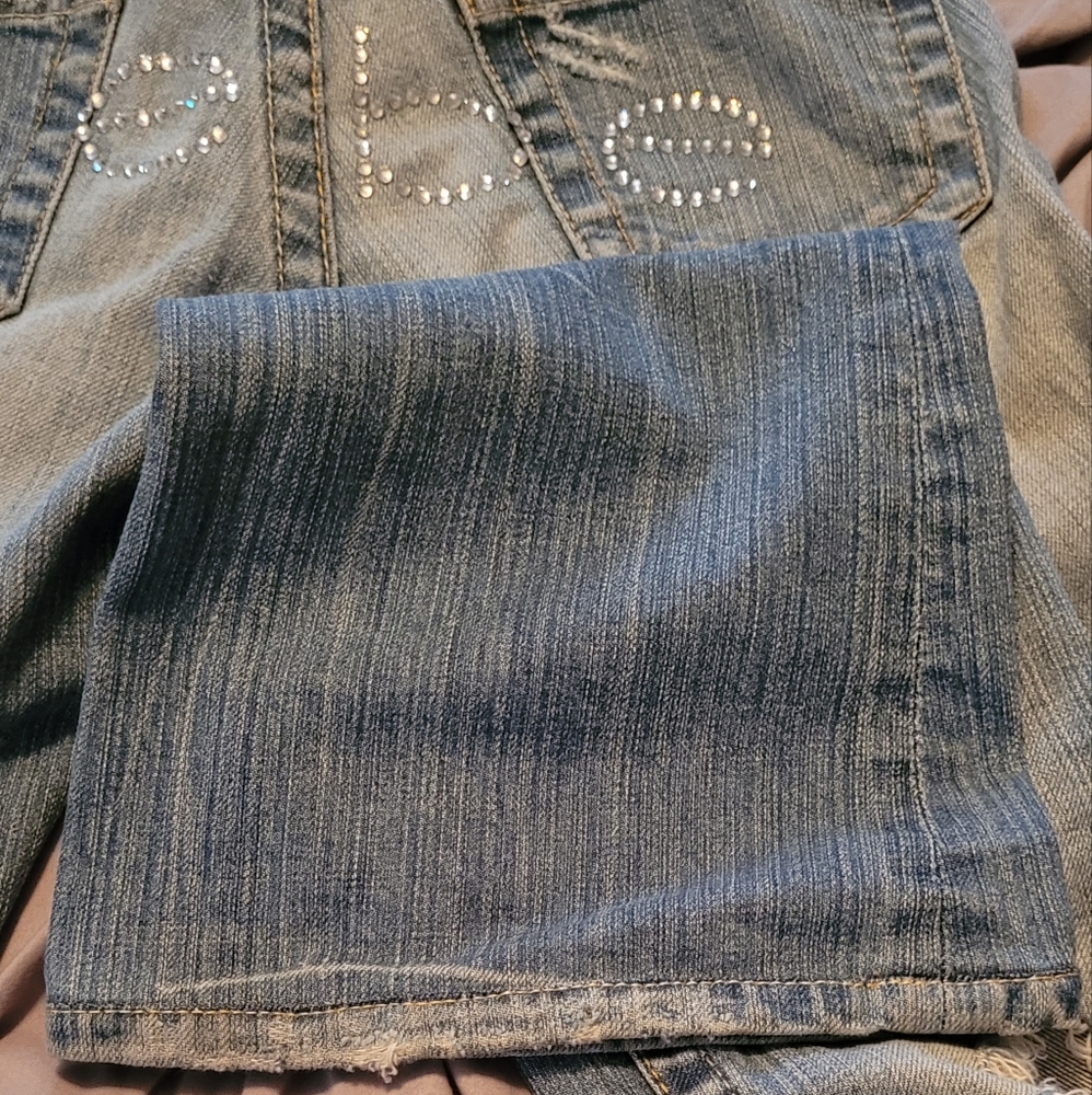 Bebe Rhinestone Flare Jeans - Picture 9 of 15